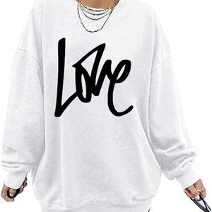 NEW /‎ No Tag ! GeGekoko Women's Oversized Sweatshirt White / Medium